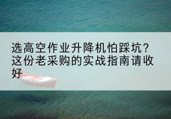 如东高空作业升降机厂家推荐-选高空作业升降机怕踩坑？这份老采购的实战指南请收好